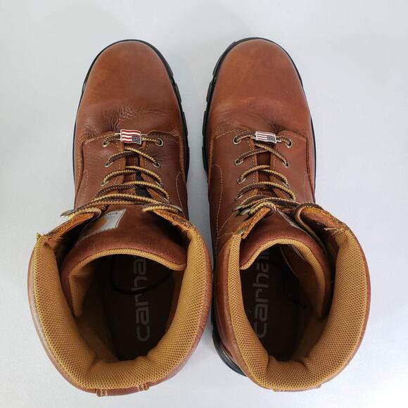 Carhartt Work Boots 6-inch Waterproof Comp Toe Mens Size 14 M Brown Leather main image 9